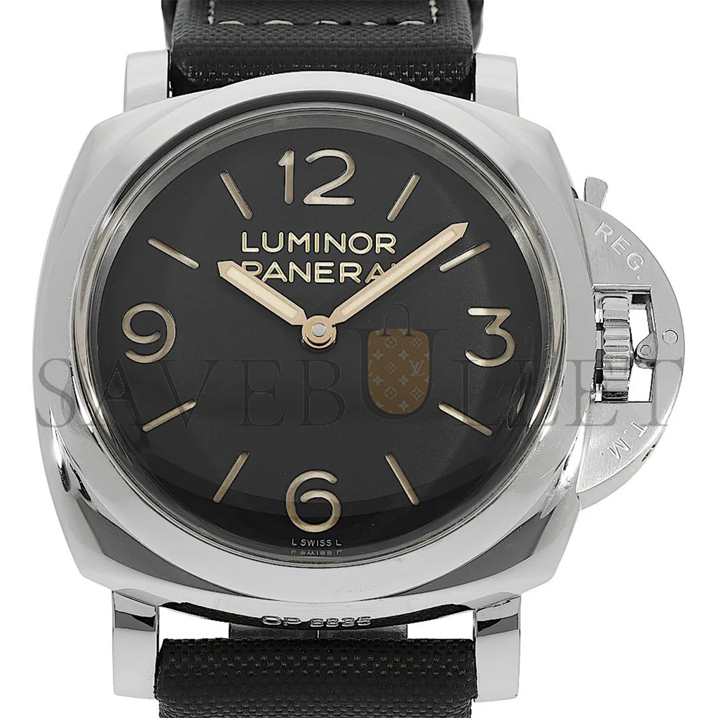 PANERAI LUMINOR MARINA 1950 STAINLESS STEEL 44MM CUSHION BLACK WATCH PAM359